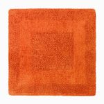 Super Soft Reversible Burnt Orange Square Bath Mat Burnt Orange