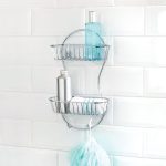 Bathroom Basics 2 Tier Shower Rack Silver
