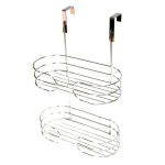 Bathroom Basics Two Tier Over Door Caddy Silver