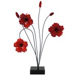Ruby Poppy Sculpture Red