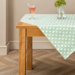 Dotty Rectangle PVC Tablecloth Green / Sage Green