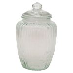 Vintage Glass Barrel Jar Clear