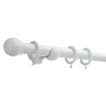 Venice Fixed Wooden White Curtain Pole Dia. 28mm White