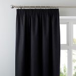 Solar Black Blackout Pencil Pleat Curtains Black