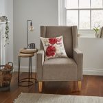 Embroidered Rose Cushion Dark Red