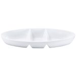 Purity Oval Three Dip Platter White