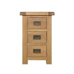 Aylesbury Oak Wide 3 Drawer Bedside Table Light Brown / Natural