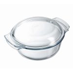 Pyrex 1L Round Easy Grip Casserole Dish Clear
