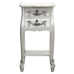 Toulouse Silver 2 Drawer Bedside Table Silver