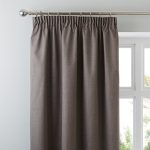 Solar Stone Blackout Pencil Pleat Curtains Stone Grey