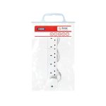 Status 6-Way 2 Metre Surge Protected Extension Lead White