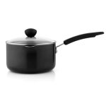 Aluminium Covered 20cm Saucepan Black