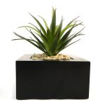 Artificial Green Plant in Wood Pot Green