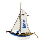 Nautical Large Decorative Boat Blue / Red