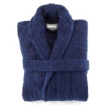 Egyptian Cotton Navy Blue Dressing Gown Navy (Blue)