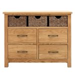 Sidmouth Oak Sideboard With Baskets Light Brown / Natural