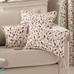 Heritage Glava Damson Oblong Filled Cushion Cream / Purple