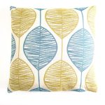 Retro Leaf Cushion Cover Blue