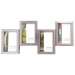 4 Aperture Jigsaw Photo Frame Silver
