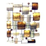 Abstract Metal Panel Wall Art Silver & Gold