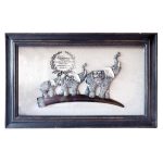 Framed Elephants Wall Art Light Brown / Natural