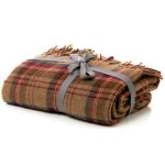 Checked Tweed Red Throw Red