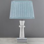 Pyramid Crystal Table Lamp Duck Egg Blue