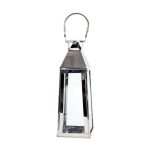 Metal And Glass Lantern Silver