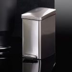 simplehuman Profile Fingerprint Proof Stainless Steel 10 Litre Pedal Bin Silver Stainless Steel