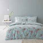 Beautiful Birds Duck-Egg Duvet Cover and Pillowcase Set Duck Egg Blue