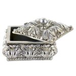 Nouveau Square Trinket Pot Silver