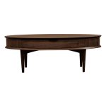 Skandi Walnut Coffee Table with Drawer Chocolate Brown
