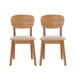 Skandi Oak Pair of Chairs – Brown Light Brown / Natural