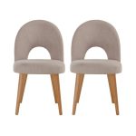 Skandi Oak Pair of Upholstered Chairs Dark Grey
