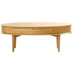 Skandi Oak Coffee Table with Drawer Light Brown / Natural