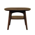 Skandi Walnut Lamp Table with Shelf Chocolate Brown