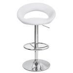 Piso Adjustable PU Bar Stool – Off White White
