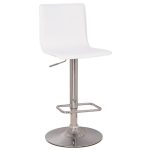 Aura Upholstered Adjustable Gas Lift Bar Stool – White White