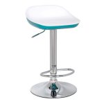 Roma Adjustable Gas Lift Bar Stool – Teal Teal (blue) / White / Grey