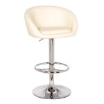 Apollo Upholstered Adjustable Gas Lift Bar Stool – Cream Cream (Natural)