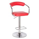 Houston Upholstered Adjustable Gas Lift Bar Stool – Red Red