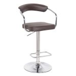 Houston Upholstered Adjustable Gas Lift Bar Stool – Brown Brown