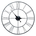 Roman Numeral Metal Oversized Wall Clock Silver