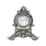 Maison Chic Ornate Mantel Clock Silver