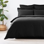 Non Iron Plain Dye Black Duvet Cover Black