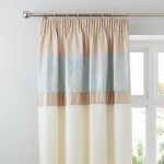 Olivia Duck-Egg Thermal Pencil Pleat Curtains Blue / Cream