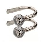 Satin Steel Mirrored Ball Holdbacks Silver