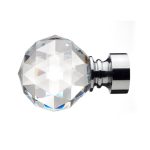 Mix and Match Chrome Faceted Finials Dia. 28mm Silver