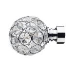 Mix and Match Chrome Diamante Ball Finials Dia. 28mm Silver
