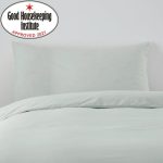 Non Iron Plain Dye Kingsize Duck Egg Blue Pillowcase Pair Duck Egg (Blue)